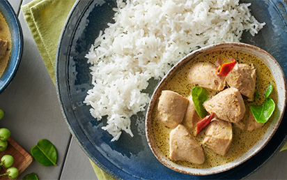 Poulet au Curry Vert et Aubergines